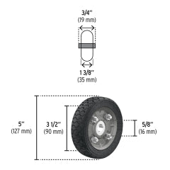 RUEDA P/CARRO T/ YEGUA PRETUL (TRUPER)  IMPONCHABLE 5