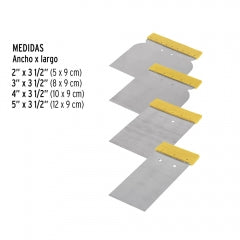 LAINA PRETUL (TRUPER) JGO 4PZAS  50-80-100-120 MM  #CUÑ-4P  (24200)