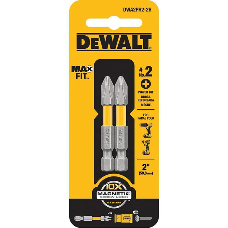 Set de puntas cruz 50mm PH2 magnéticas MaxFit 2 piezas Dewalt