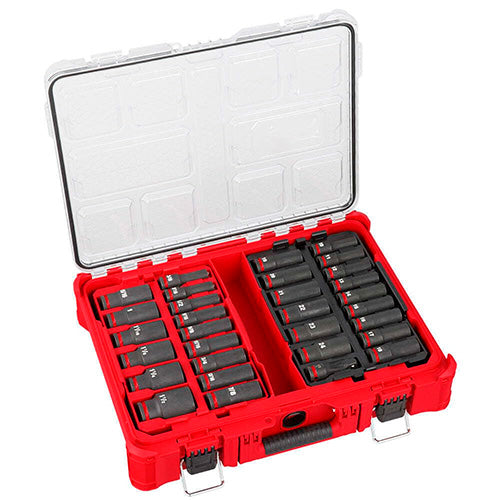 JUEGO DE DADOS DE IMPACTO PACKOUT 31PZS MM 1/2 MILWAUKEE