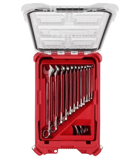 JUEGO DE LLAVES PUNTA CORONA 15PZS PULG PACKOUT MILWAUKEE
