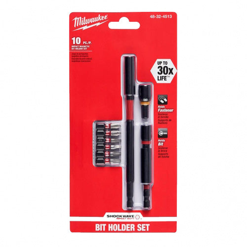 SET DE PUNTAS Y ADAPTADORES MILWAUKEE 10 PIEZAS 48-32-4513
