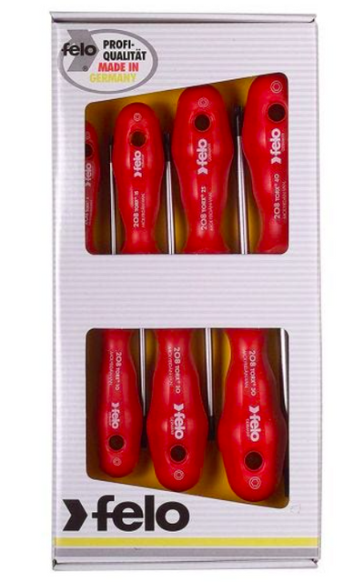 Set Destornilladores TORX® Mango Rojo 7 Piezas Felo