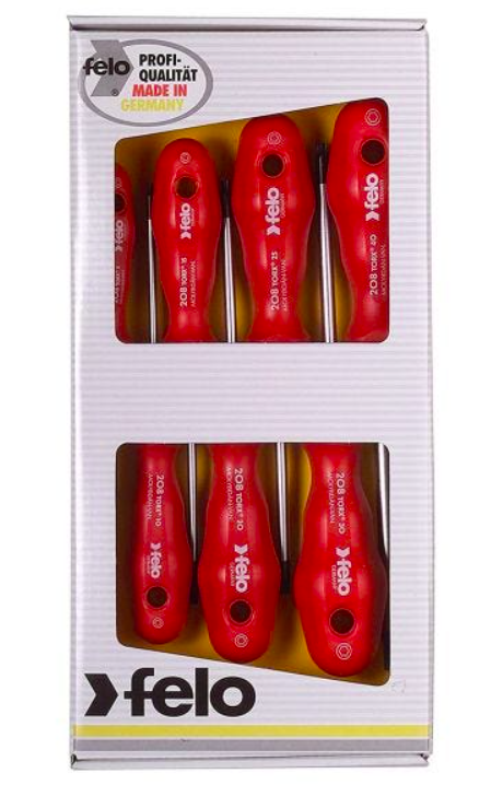 Set destornilladores Torx mango rojo 7 piezas Felo