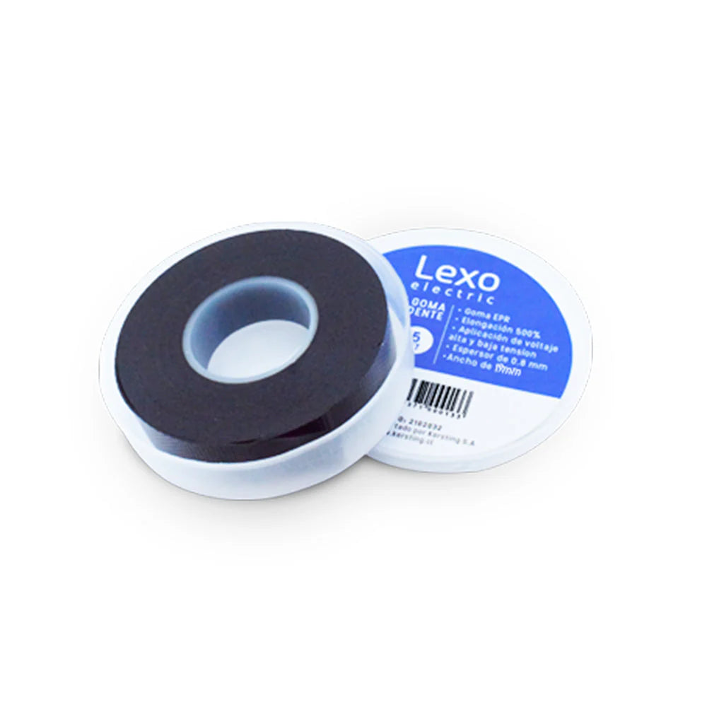 Cinta goma autofundente LEXO negra 19mm., 5mts.