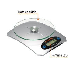 BALANZA COCINA TRUPER DIGITAL P/5 KILOS PLATO VIDRIO # BASE-5EC (15160)