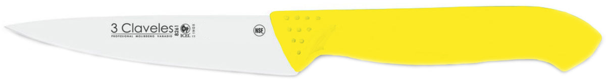CUCHILLO TRES CLAVELES # 1328  PROFLEX MGO.AMARILLO 12 CMS COCINERO