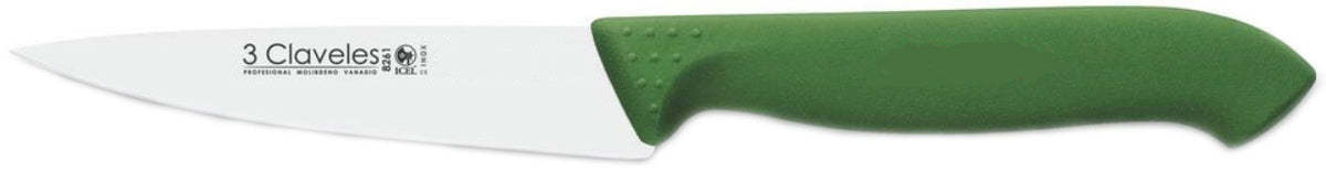 CUCHILLO TRES CLAVELES # 1332  PROFLEX MGO.AZUL 10 CMS VERDURA