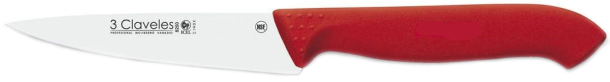 CUCHILLO TRES CLAVELES # 1340  PROFLEX MGO.ROJO 25 CMS COCINERO