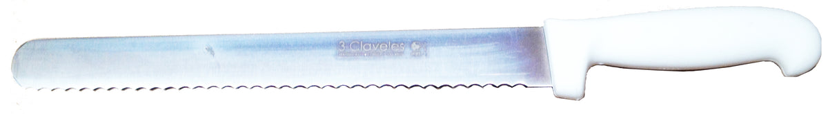 CUCHILLO TRES CLAVELES # 1342 MGO POLIPR BLANCO 30 CMS PANERO(OF)