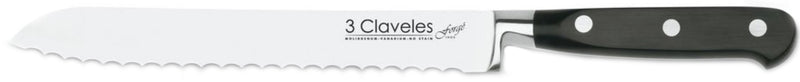 CUCHILLO TRES CLAVELES # 1567 INOX FORJADO EN CALIENTE PANERO 20CM(OF)