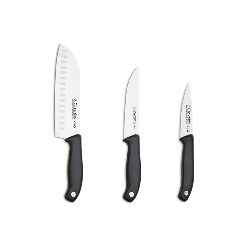CUCHILLO TRES CLAVELES # 1734  EVO JGO. 3 PZAS.
