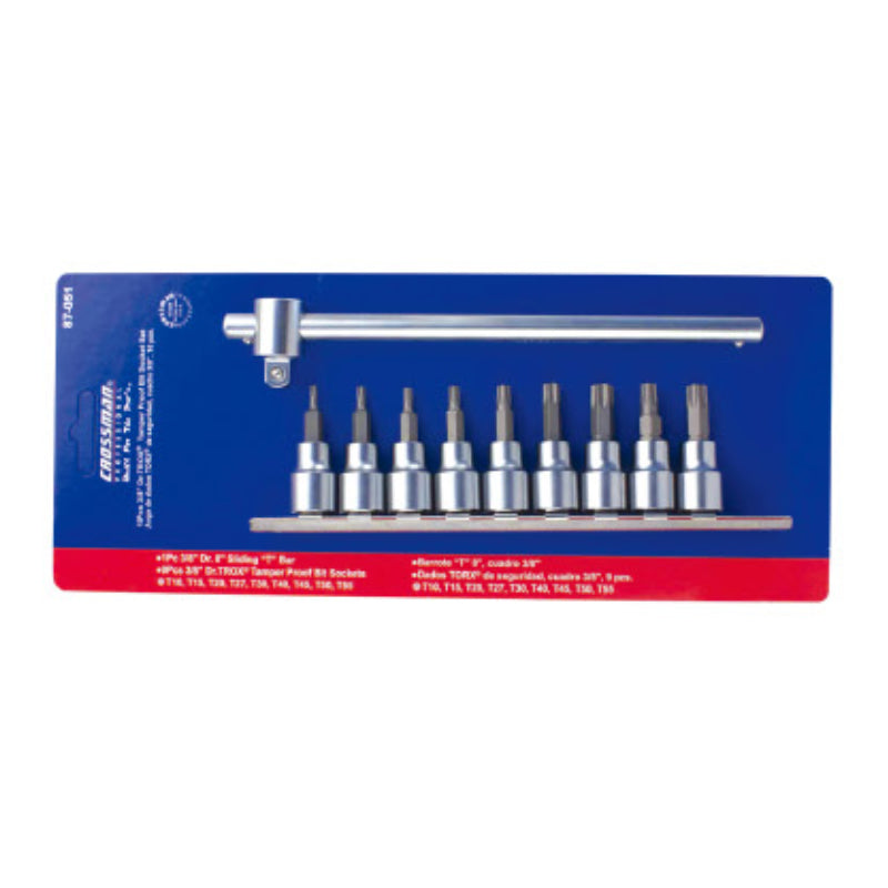 DADO CROSSMAN TAMPER PROOF TORX #87-051 3/8 DR JGO. 10 PZS (OF)