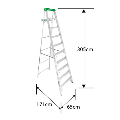 ESCALERA ALUMINIO TIJERA 10 PELDAÑOS CUPRUM