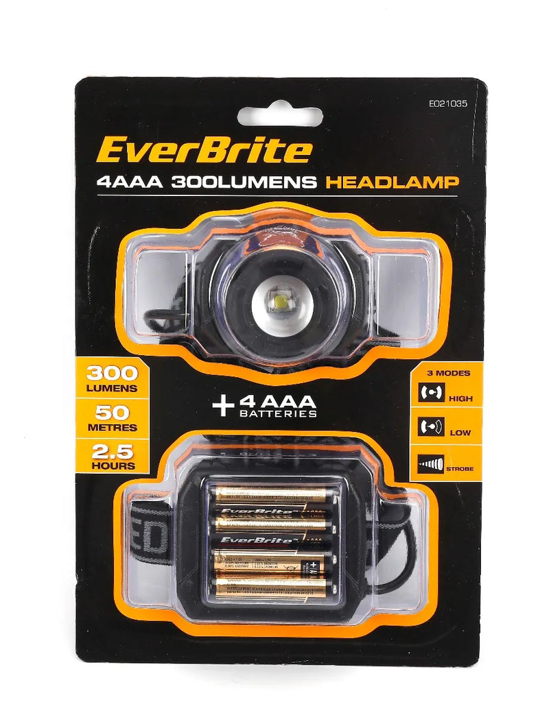 Linterna de cabeza 300 lumen 50 mts. (e021035) - EVERBRITE