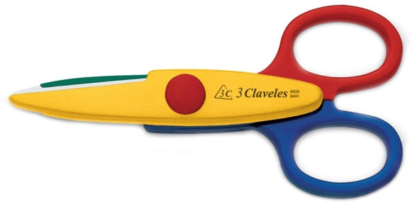 TIJERA TRES CLAVELES #  189 - 5,5"  ESCOLAR ZIG-ZAG-JGO.12 PZS.(OF)