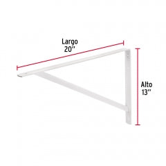 ESCUADRA ESTANTE TRUPER REFORZADA BLANCA #MER-20B 13" X 20" (44672)
