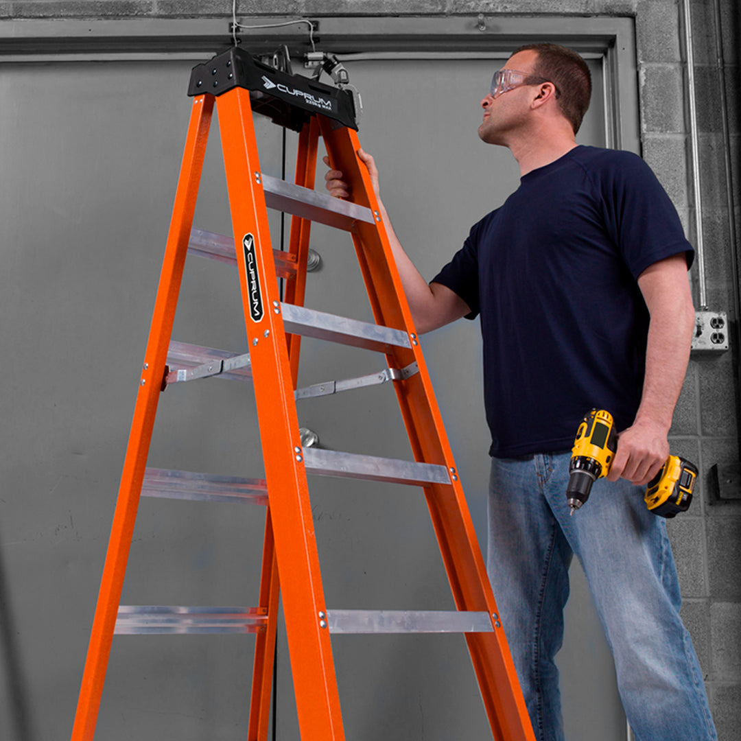 ESCALERA FIBRA VIDRIO TIJERA 12 PELDA OS 225KG CUPRUM