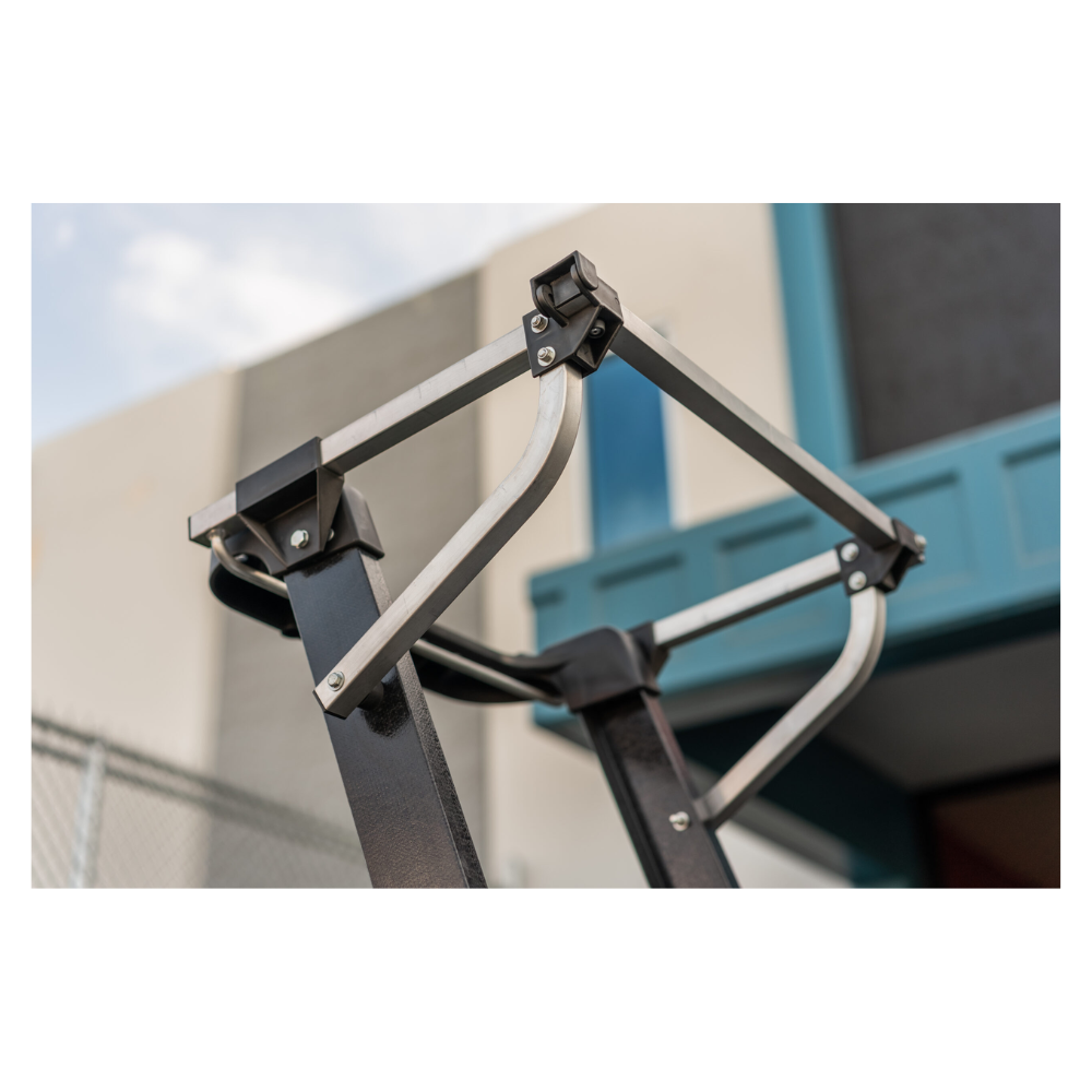 Escalera Telescópica Industrial con Jaula 5 a 9 peldaños Fibra de Vidrio SafeSmart