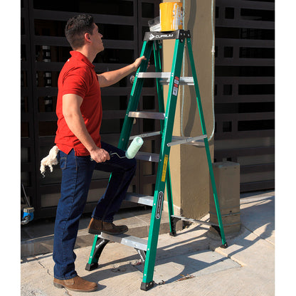 ESCALERA FIBRA VIDRIO TIJERA 6 PELDA OS 1.86 MTS 175 KG CUPRUM