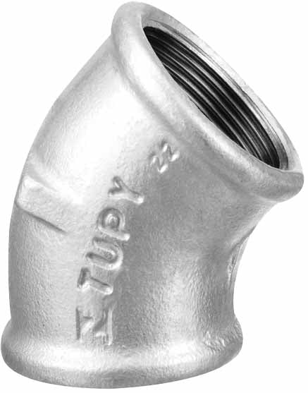 CODO 45 GALV. 1.1/4"  TUPY (ISO 9002)