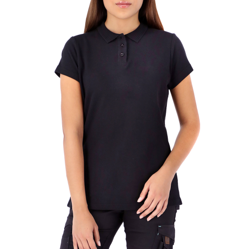 POLERA PIQUE QUEBEC MANGA CORTA MUJER NEGRO L