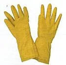 Guante domestico "s"  flocado amarillo (lh/13-s) - GUANTES
