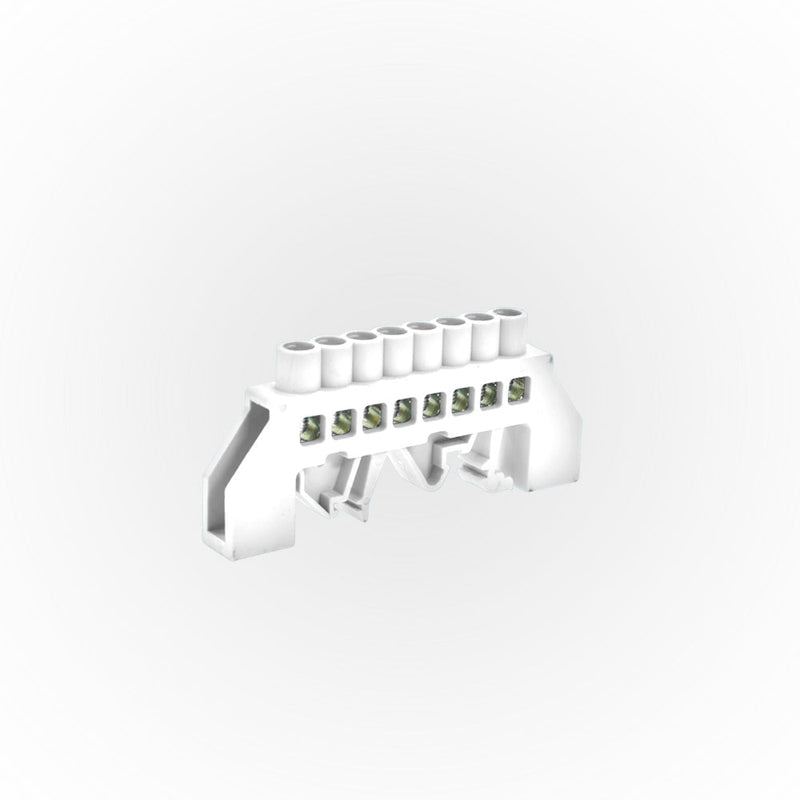 BARRA BRONCE AISLADA RIEL DIN BLANCA 8 POLOS