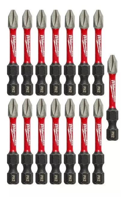 Set de puntas de impacto 2" PH2 Shockwave 15 piezas Milwaukee