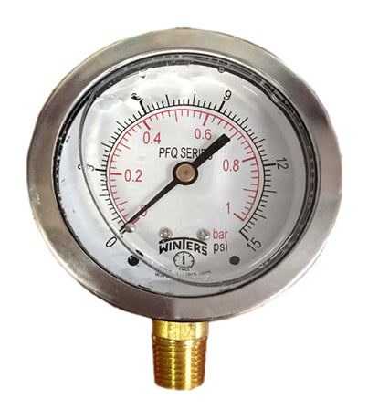 MANOMETRO WINTERS # PFQ802 1/4" NPT C/GLIC.INF 0/30 PSI/BAR