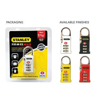 Candado STANLEY para viaje, maletas herramientas y lockers TRAVELMAX 30mm