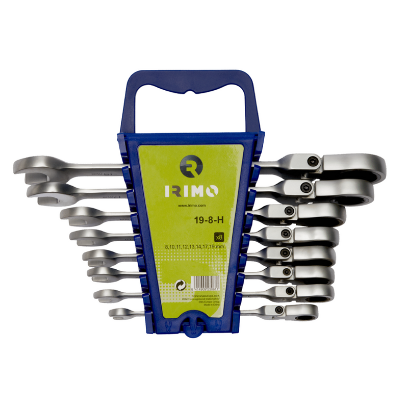 juego de llaves punta y corona chicharra 8-19mm cab flexible 8pzs (19-8-H) IRIMO