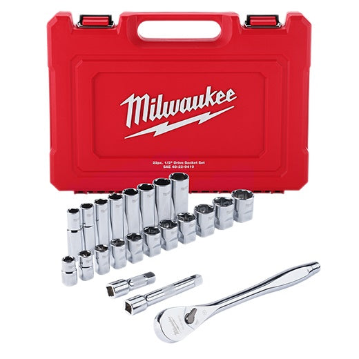 Set de dados 1/2" con chicharra diseño Four Flat 22 piezas Milwaukee