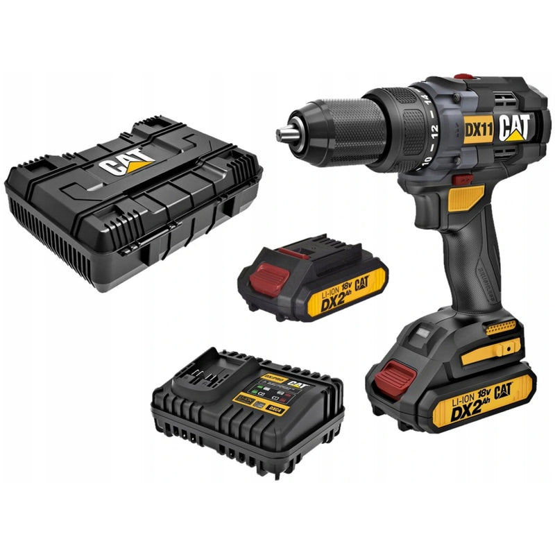 Set taladro atornillador inalámbrico 13mm 18V CAT