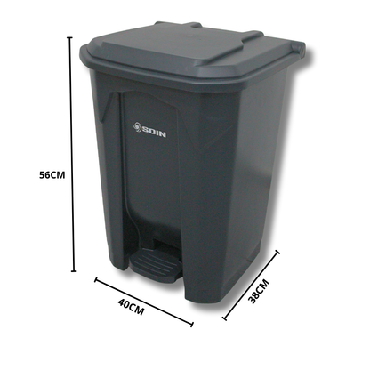 BASURERO PL STICO 50 L CON PEDAL SOIN – GRIS