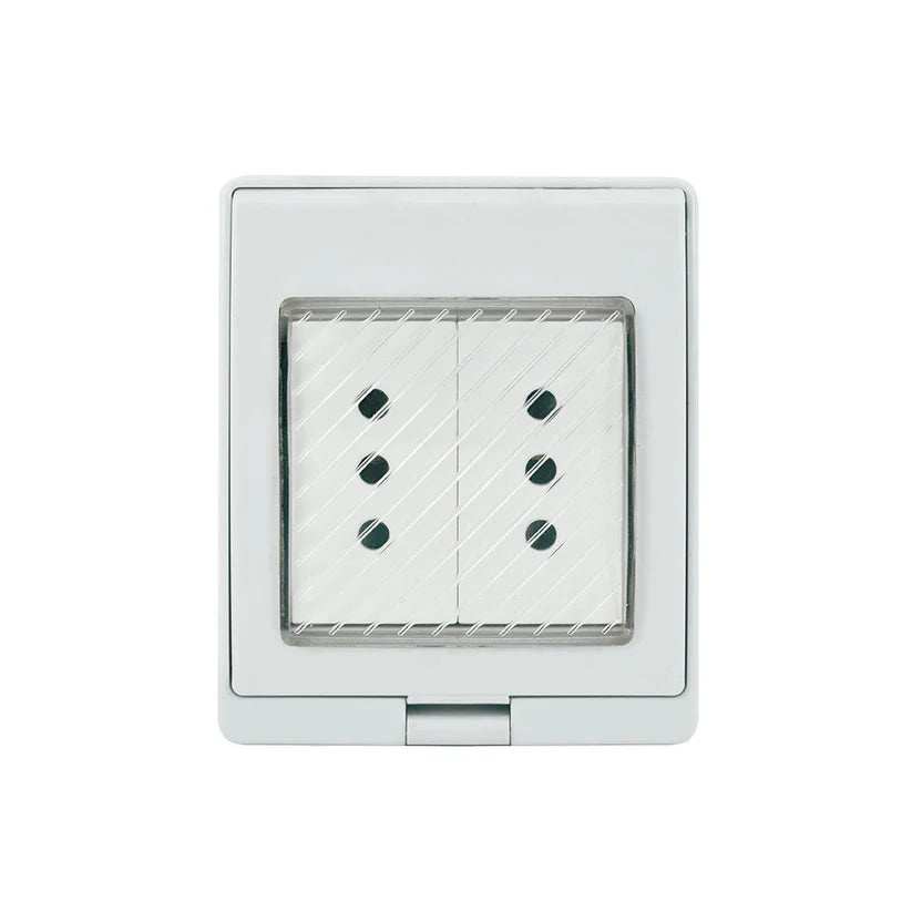 Hydrobox con toma corriente doble 10A 250V, blanco