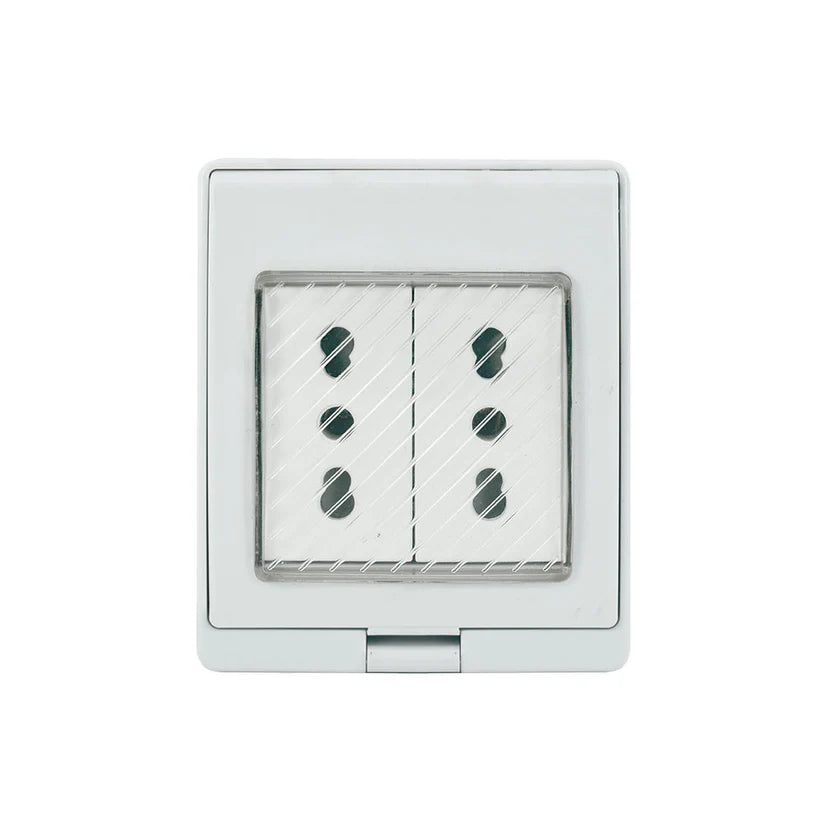 Hydrobox con toma corriente doble 10/16A 250V, blanco