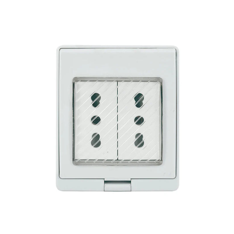 Hydrobox con toma corriente doble 10/16A 250V, blanco