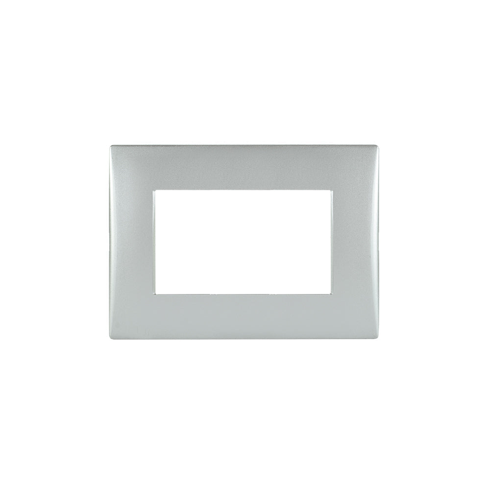 PLACA 3 MÓDULOS ANDES COLOR SILVER MAS SOPORTE