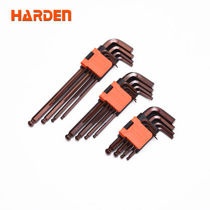 Set de llaves Allen extra largas con punta de bola 9 Piezas Harden
