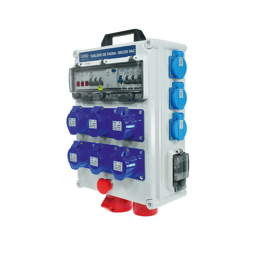 Tablero metálico industrial de faena con parada emergencia 380V/220VAC