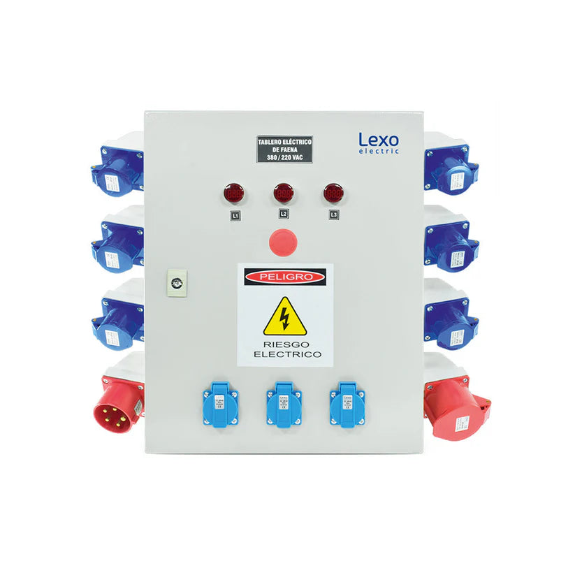 Tablero metálico industrial de faena con parada emergencia 380V
