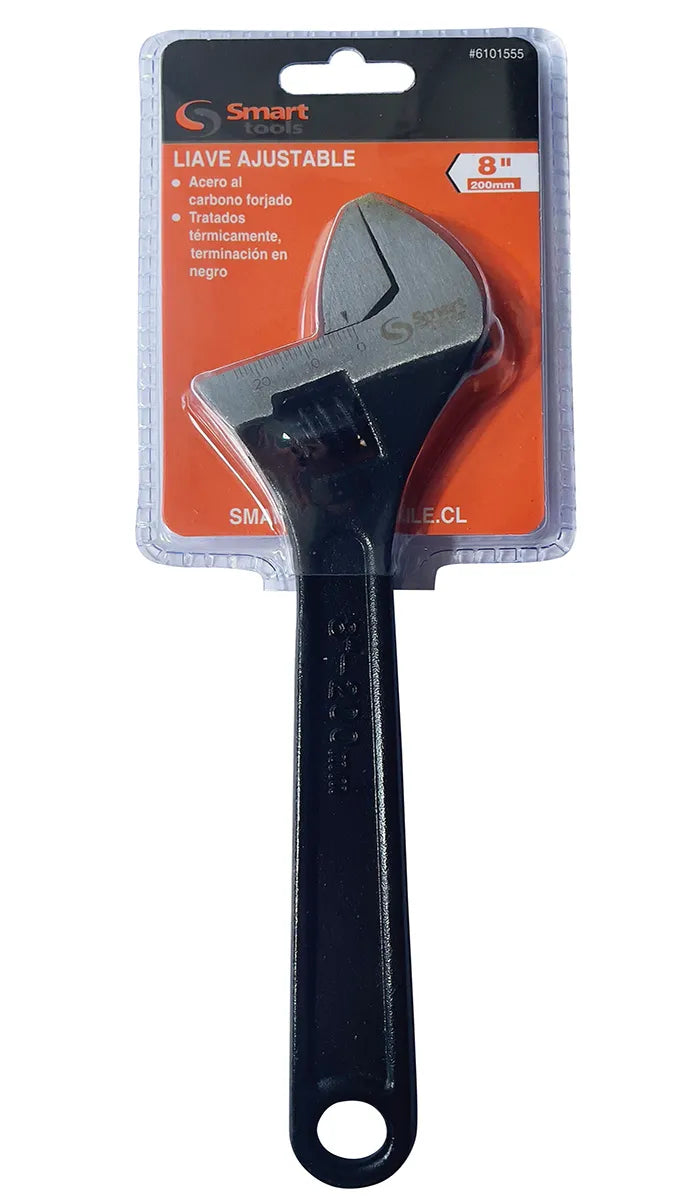 Llave francesa de  8"  pavonada (6101555) - SMARTTOOLS