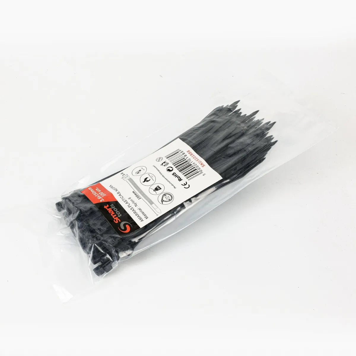 Amarra plastica negra 3.6x150mm.100unidades (SMARTTOOLS0026) - SMARTTOOLS