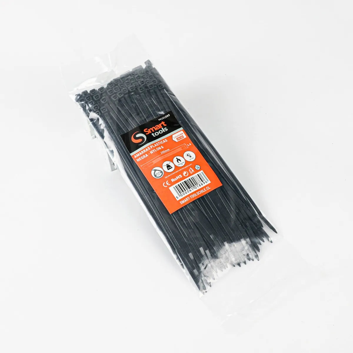 Amarra plastica negra 3.6x200mm.100unidades (SMARTTOOLS0027) - SMARTTOOLS