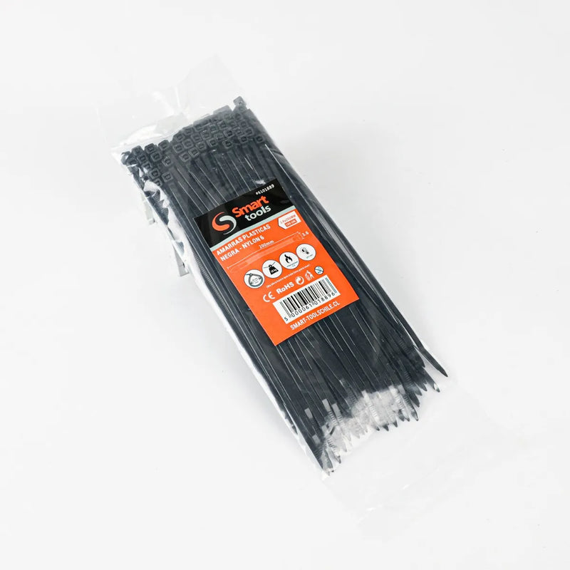 AMARRA PLASTICA NEGRA 3.6x200mm.100Unidades - SMART TOOLS