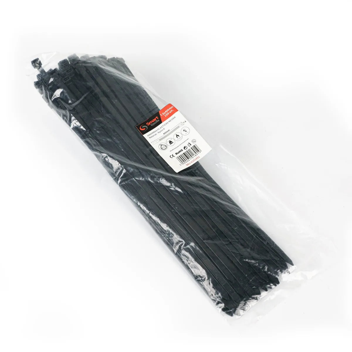 Amarra plastica negra 7.6x400mm.100unidades (SMARTTOOLS0029) - SMARTTOOLS