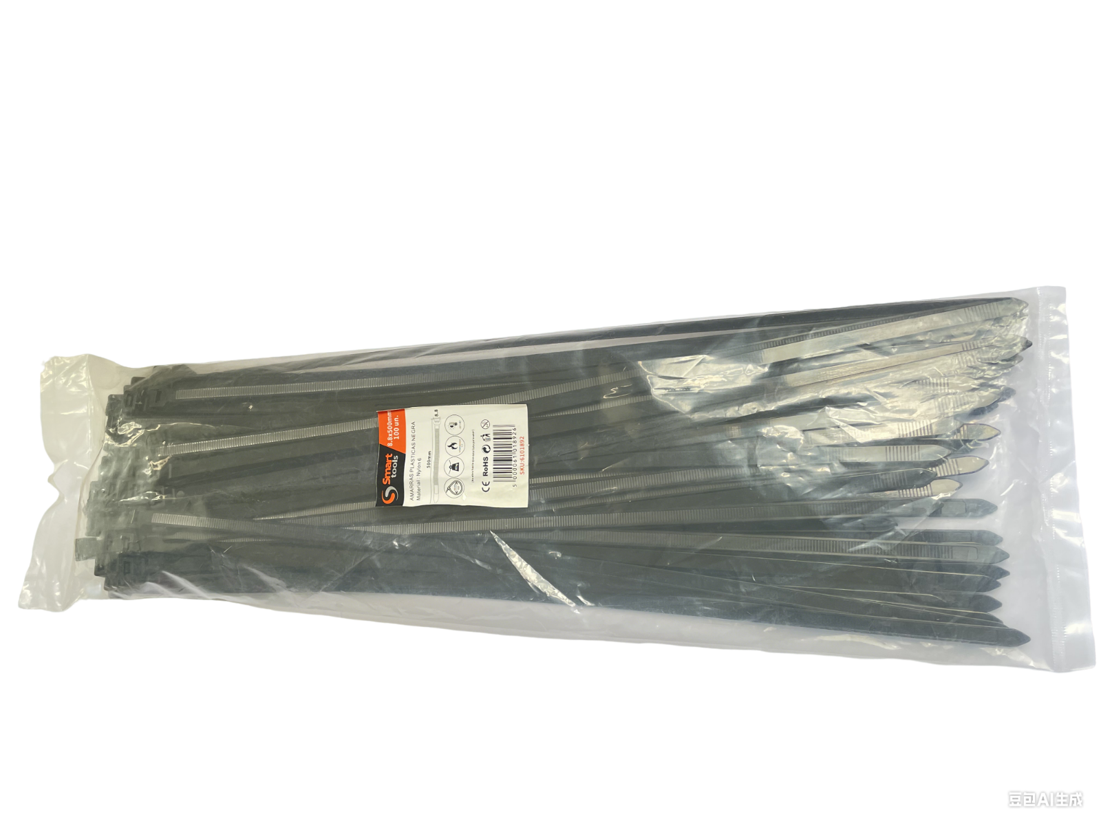 Amarra plastica negra 8.8x500mm.100unidades (SMARTTOOLS0030) - SMARTTOOLS