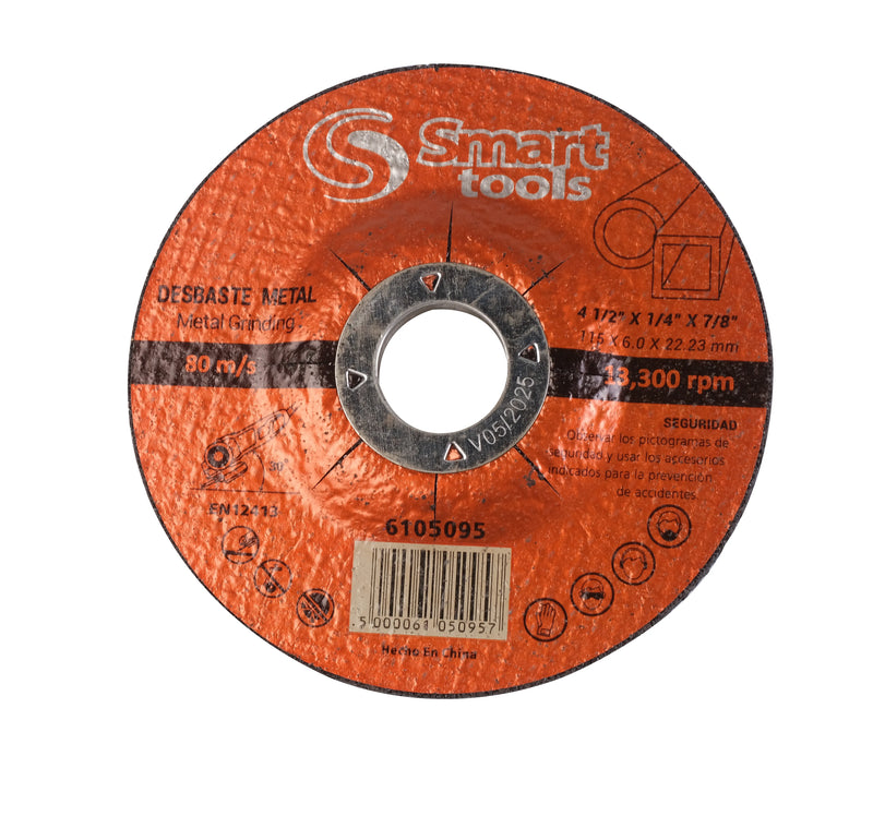 DISCO DE DESBASTE AC./INOX. 4.5X63MM. #A24 EXTRA - SMART TOOLS