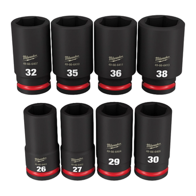 JGO DADOS IMPACTO LARGO 3/4[] HEXAG. 8 PIEZAS 26-38MM (49-66-7020) MILWAUKEE
